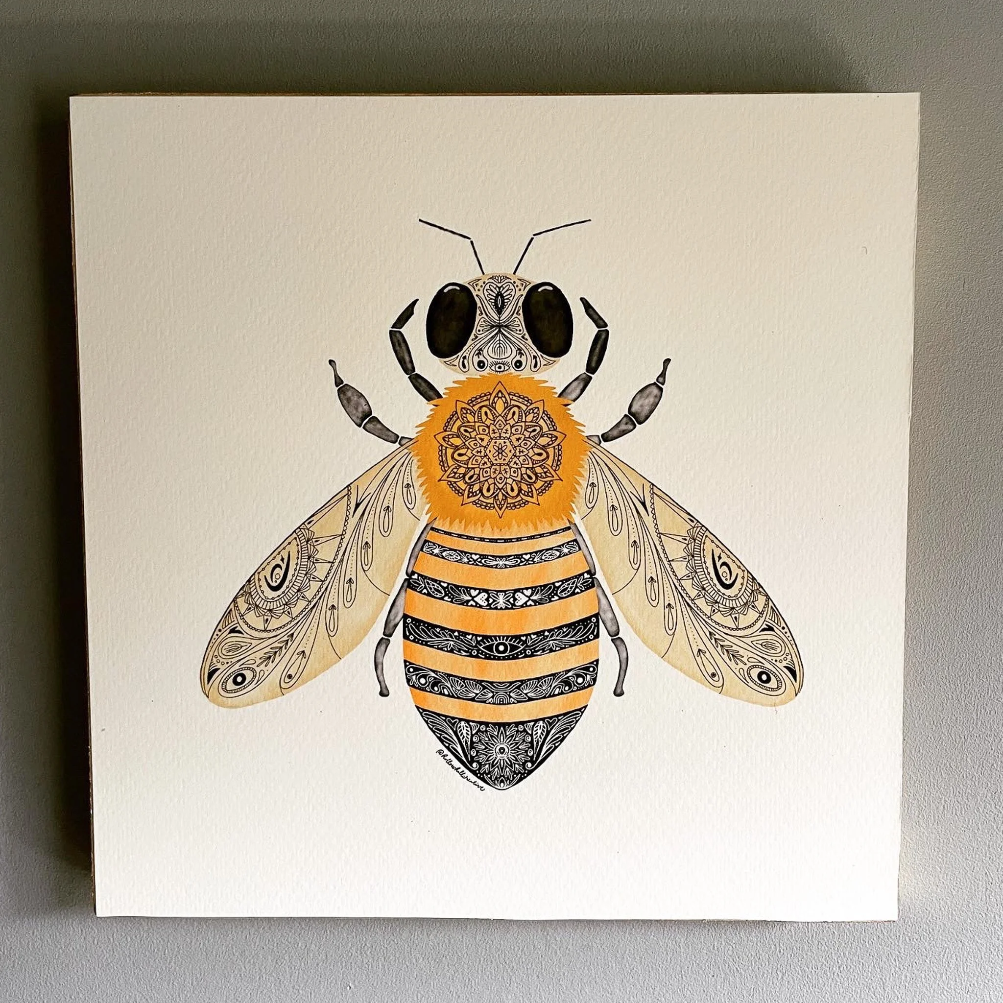 Mandala Bee Open Edition Fine Art Print — Hollow Hill Creative